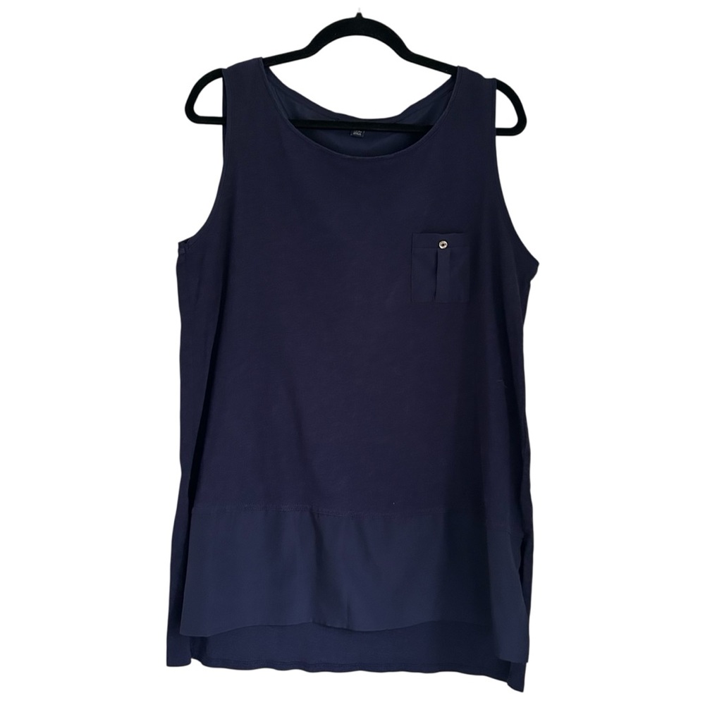 Tommy Hilfiger Navy Relaxed Fit Cotton Sleeveless Blouse Tank Top Size XL